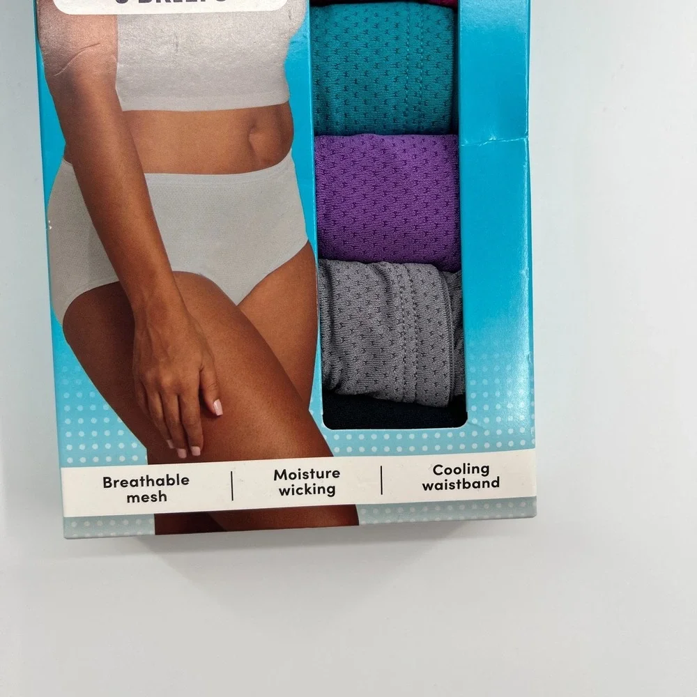 Fruit of the loom breathable micro-mesh women's briefs cooling underwear 5 S
